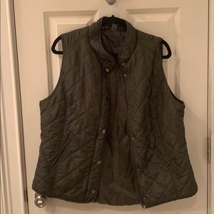 Olive green puffer vest